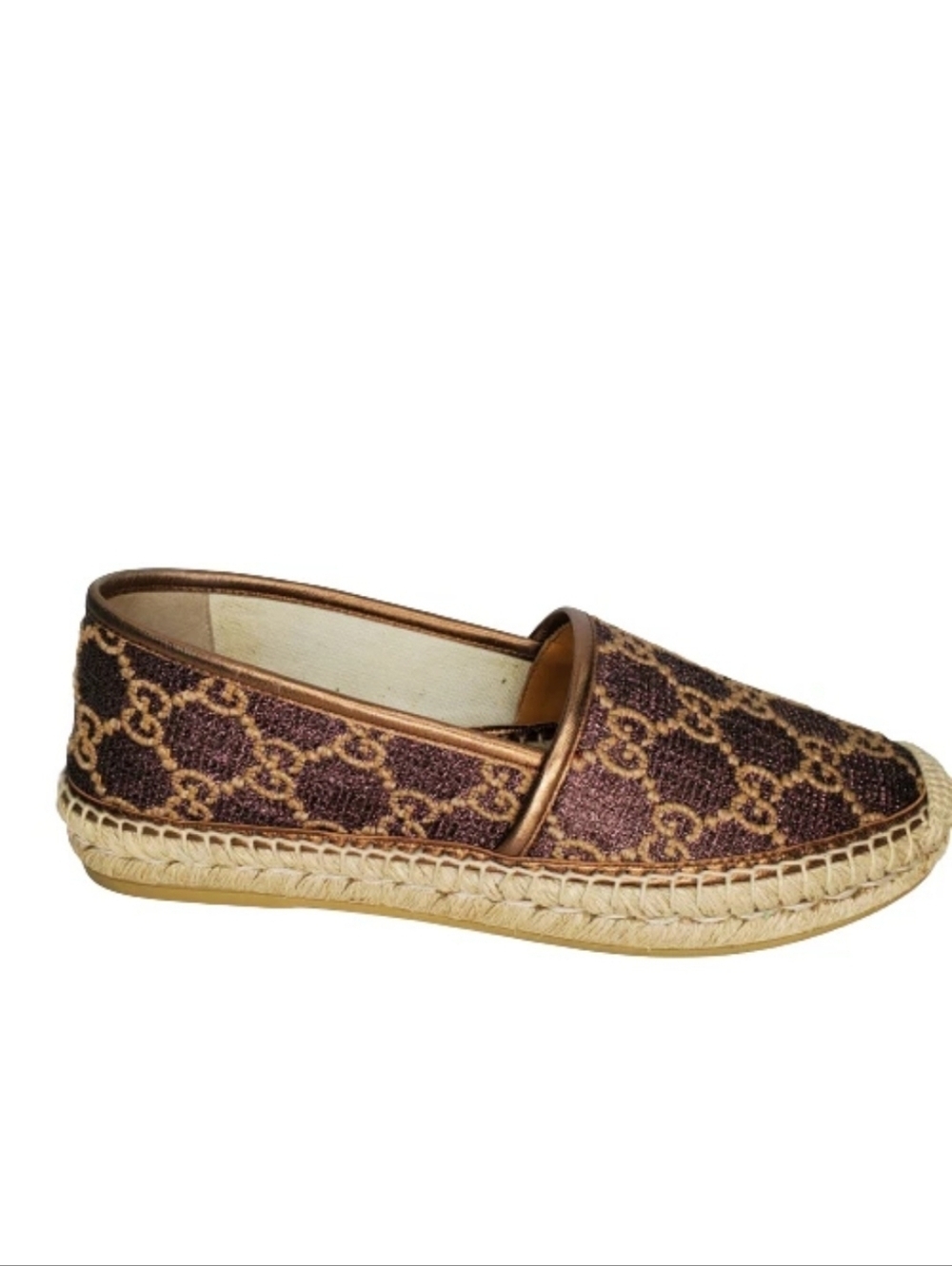 Gucci Heritage GG Lamé Metallic Espadrilles